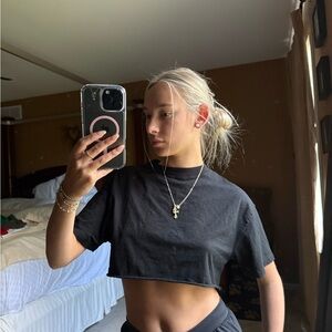 Wild Fable Black Cropped Tee